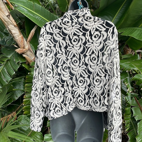 inc floral lace, sheer motor style jacket - Picture 3 of 6